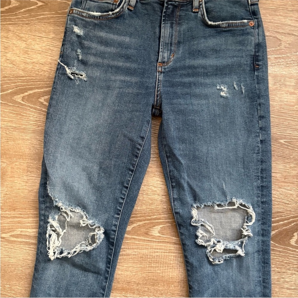 AGOLDE Sophie High Rise Skinny leg Crop Distressed Ripped Jeans size 27 - Picture 2 of 7